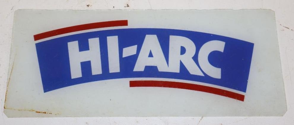 Atlantic Hi-Arc Gas Pump Advertising Ad Glass: 12" x 5"