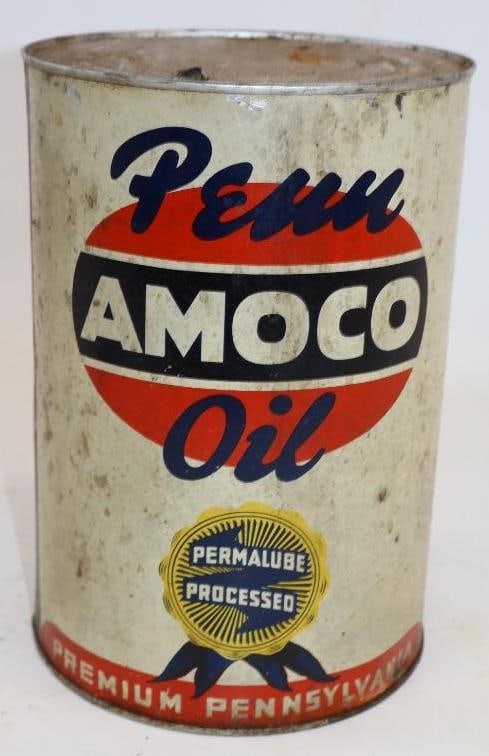 Penn Amoco Permalube Processed Five Quart Metal Oil Can (1 of 6)