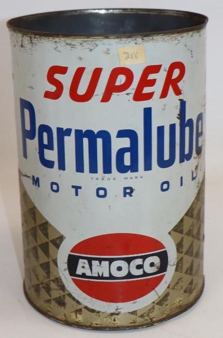 Amoco Super Permalube Five Quart Metal Oil Can (1 of 4)