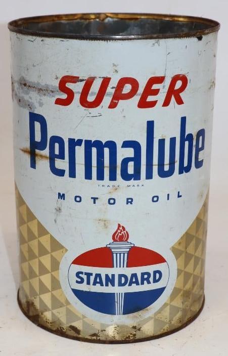 Standard Super Permalube Five Quart Metal Oil Can (1 of 5)