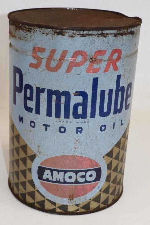 Super Permalube Five Quart Metal Oil Can with Upper Body Bead Line (1 of 5)