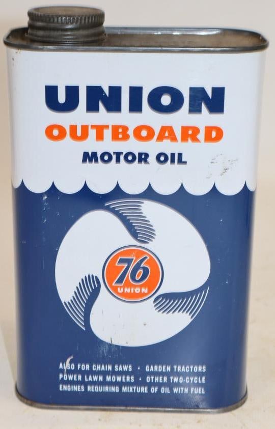 Union Outboard Metal One Quart Oil Can: Empty. 32oz