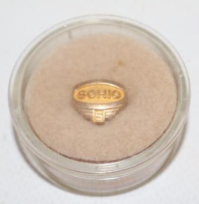 Sohio Five Year Service Pin Back Badge: 0.25" x 0.5"