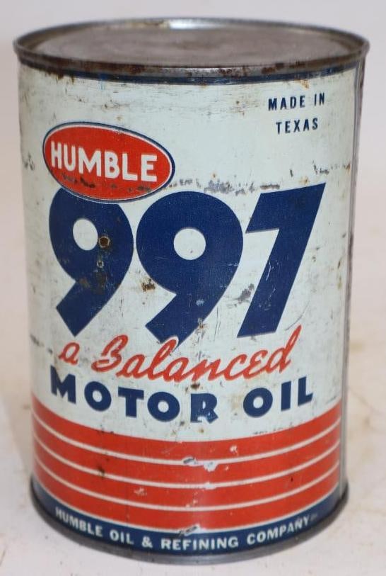 Humble 997 One Quart Metal Oil Can: Empty. 4" x 4" x 5.5"