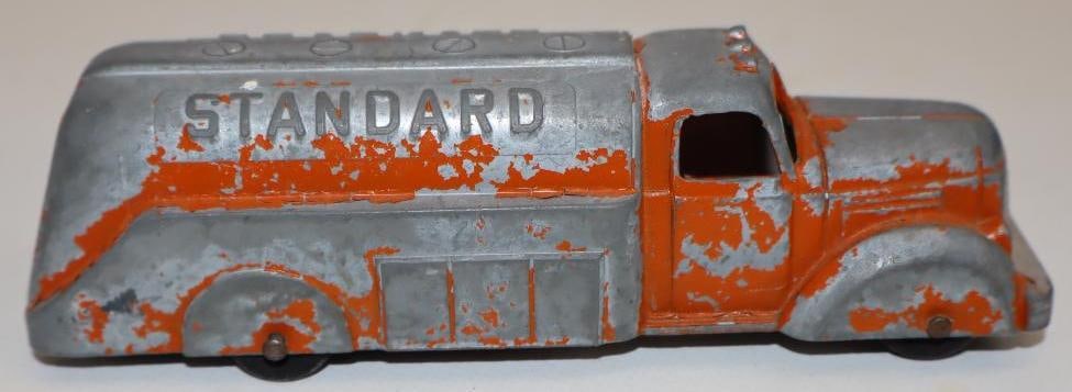 Standard Tootsie Toy Tanker Truck with Rubber Wheels: 6" x 2" x 1.5"