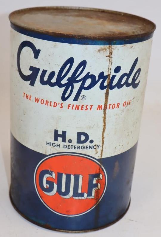 Gulfpride HD Five Quart Metal Oil Can (1 of 5)
