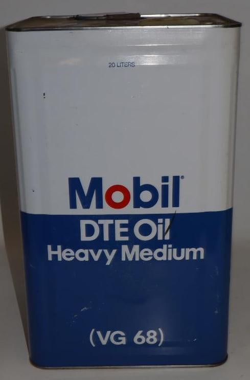 Mobil Heavy Medium Square Metal Twenty Liter Oil Can: 9.5" x 9.5" x 15"