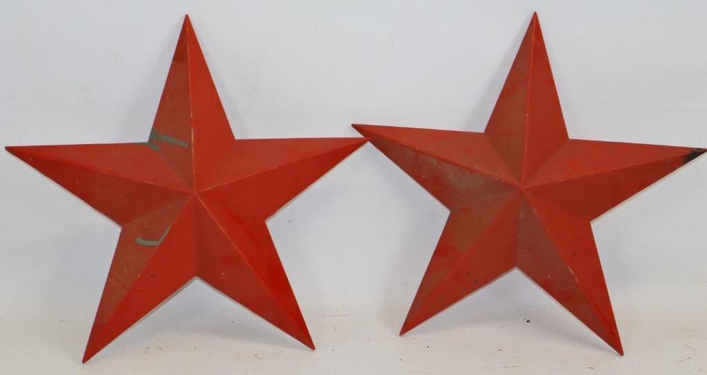 Group of 2 Texaco Gas Station Plastic Star Wall Mount Signs: 16" x 16" x 2.25" each
