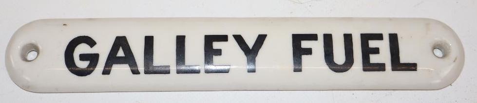 Gally Fuel Ceramic Advertising Sign: 9.25" x 1.5"