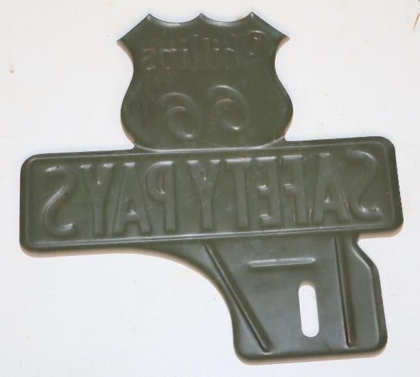 Phillips 66 Safety Pays NOS Advertising License Plate Topper - 2