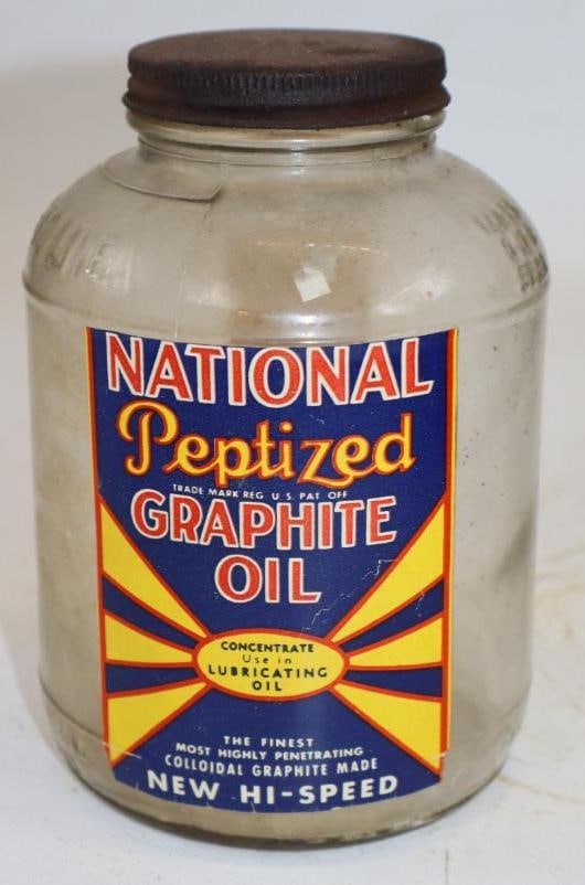 National Peptized Glass Quart Wartime Oil Jar: Empty. 32oz