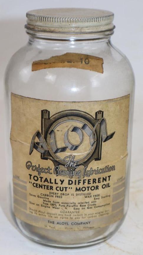 Perfect Bearing Lubrication Glass Quart Wartime Oil Jar: Empty. 32oz