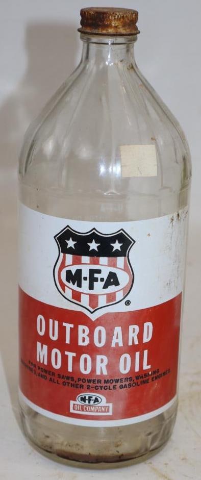 M-F-A Outboard Glass One Quart Oil Bottle: 32oz empty