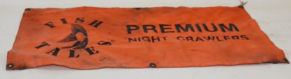 Fish Tales Premium Night Crawlers Advertising Sign: 37.5" x 19"