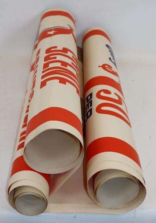 Group of 4 American Oil Scene Prints in Full Color Gas Station Advertising Posters with Scene Prints: Largest is 42" x 28"