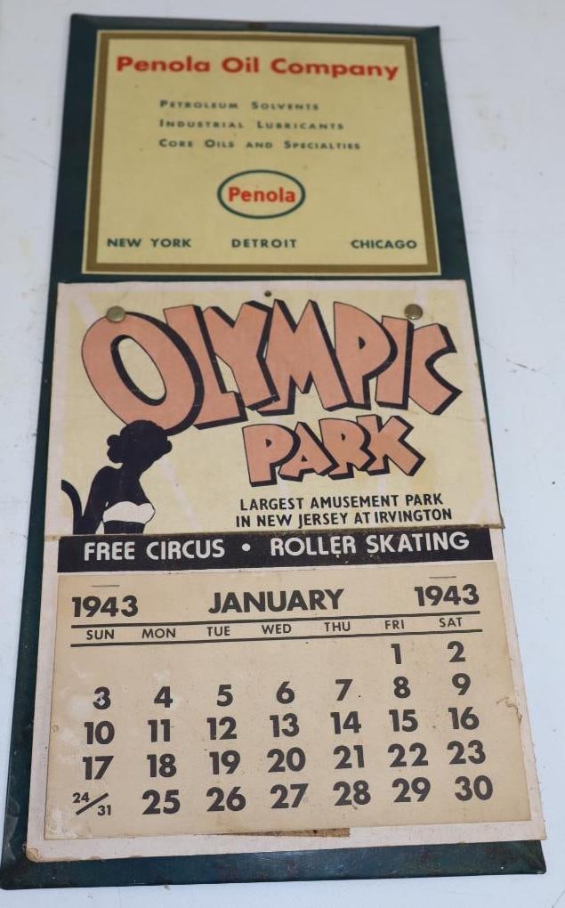 Enola Oil Company 1943 Advertising Calendar: 9" x 20"