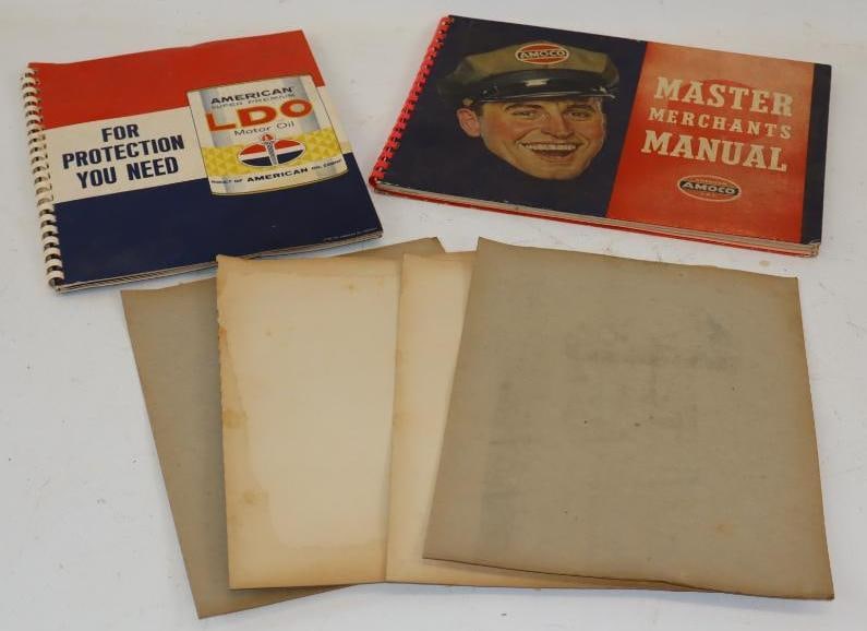 Group of 2 Amoco & American Master Merchants Manual & LDO Interactive Oil Book: largest is 12.5" x 9"