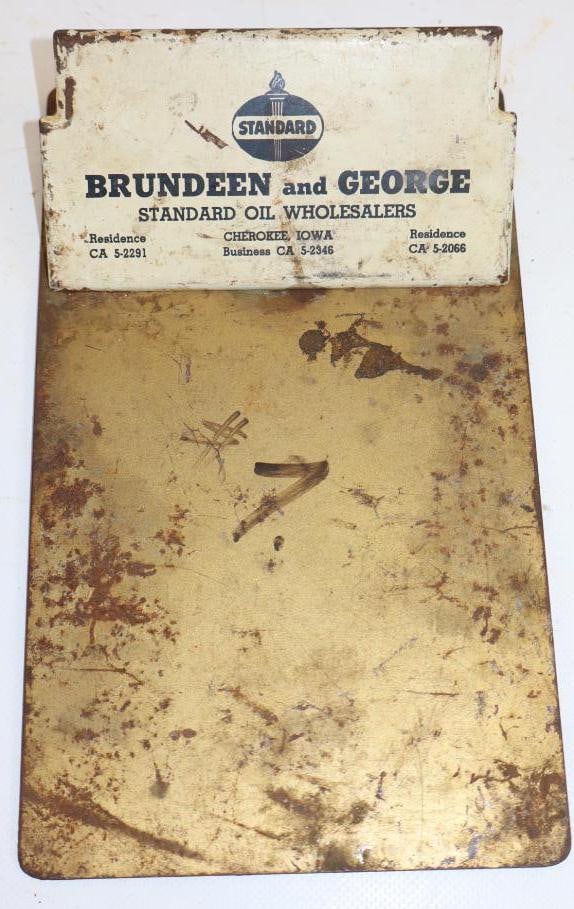 Standard Oil Brundeen and George Wholesalers Advertising Clipboard (1 of 3)