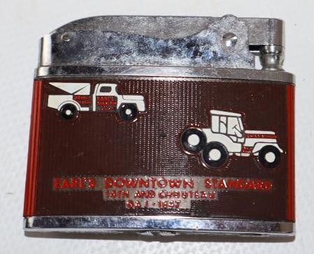 Standard & American Oil Motor Club Advertising Brother Lite Refillable Lighter: 2" x 1.75"