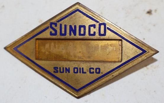 Sunoco Cloisonne Employee Hat Badge: 3" x 1.5"