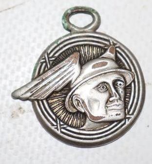Mercury God Mascot Watch Fob: 1.25" x 1.25"