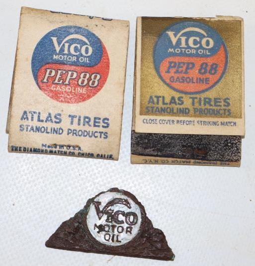 Group of 3 Vico & Pep88 Advertising Matchbook Covers & Pinback Badge (1 of 2)