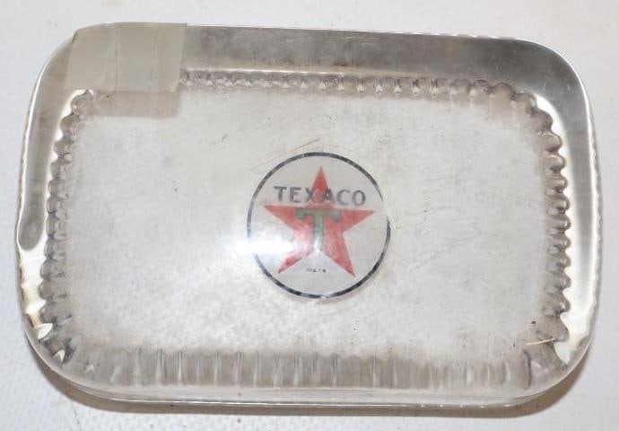 Texaco Advertising Glass Paperweight: 4" x 2.5" x 1"
