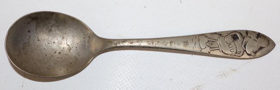 Engraved Mickey Mouse Advertising Spoon: 1.25" x 5.5"