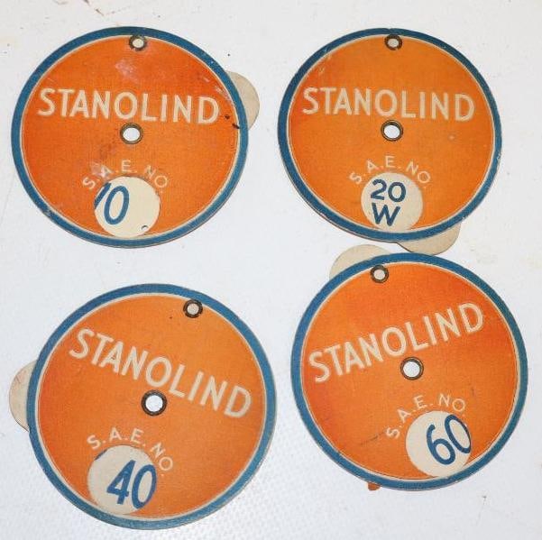 Group of 4 Stanolind Cardboard Oil Weight Tags: 2.5" x 2.5" each