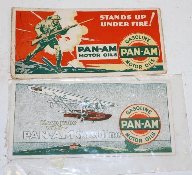 Group of 2 Pan Am Dough Boy & Airplane Advertising Ink Blotters: 6" x 3" each