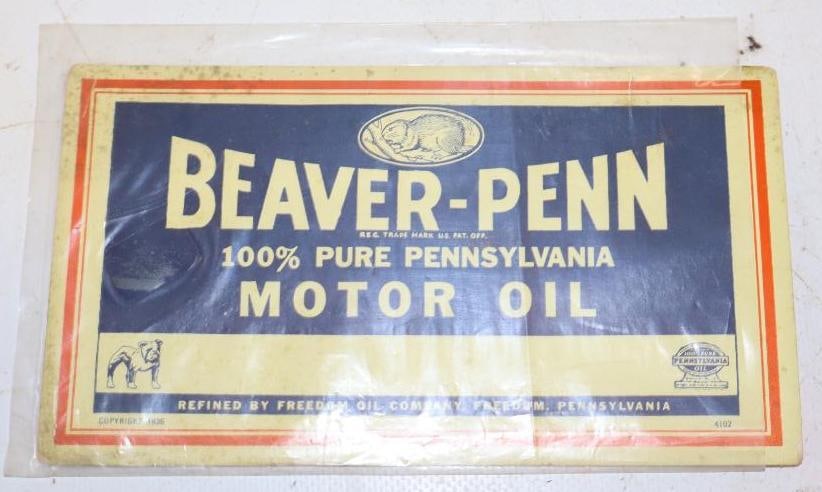 Beaver-Penn Freedom Oil Advertising Ink Blotter: 6" x 3.25"