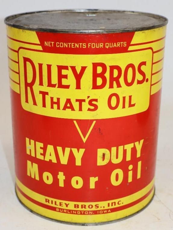 Riley Bros HD One Gallon Metal Oil Can: Empty. 6.5" x 6.5" x 7.75"