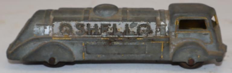 Tootsie Toy Shell Gas Tanker Toy Truck: 5.75" x 1.5" x 1.5"