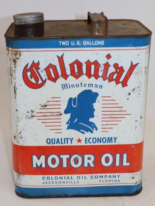 Colonial Minute Men Two Gallon Metal Oil Can: 5.5" x 8.5" x 11.25"