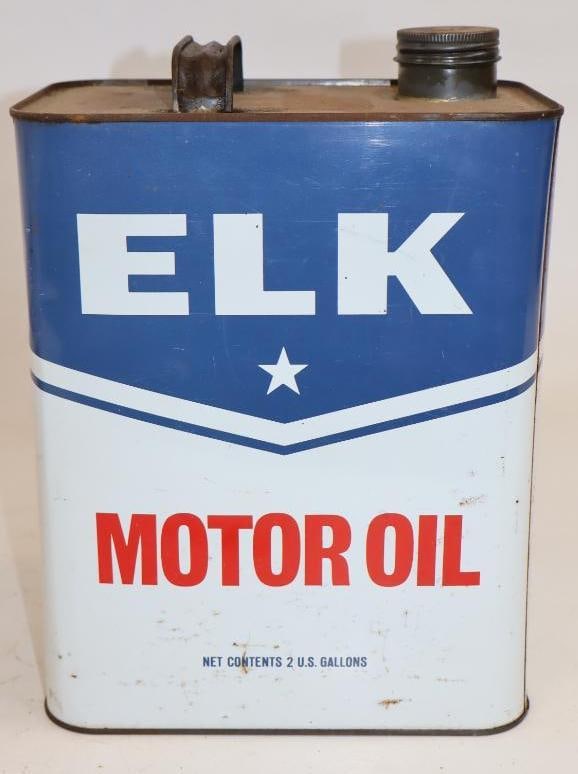 Elk Two Gallon Metal Oil Can: 5.5" x 8.5" x 11.25"