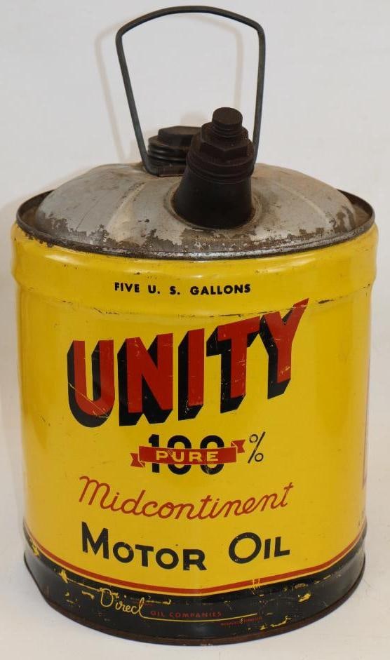 Midcontinent Unity Five Gallon Round Metal Oil Can: 11" x 11" x 15"
