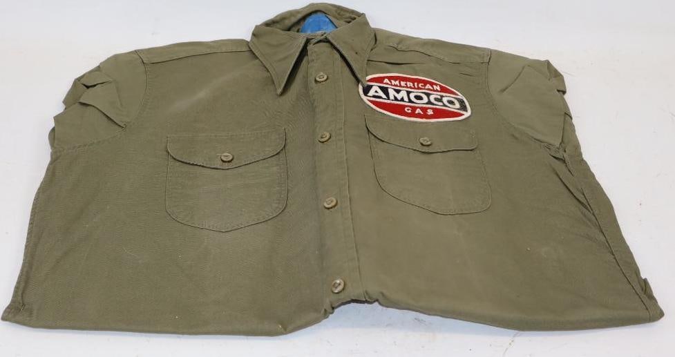 American Amoco Gas Union Made Lee Gas Station Attendant Shirt: size 16 medium