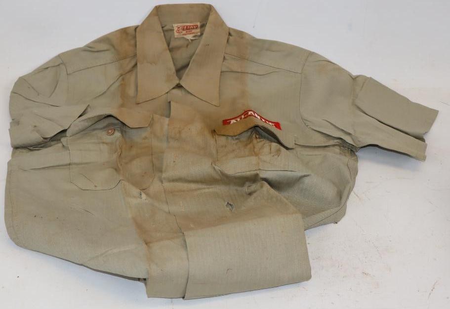 Lion Work Uniform Atlantic Service Station Advertising Shirt: size medium