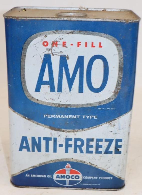 Amoco AMO Anti Freeze One Gallon Metal Oil Can: 4" x 6.75" x 10"