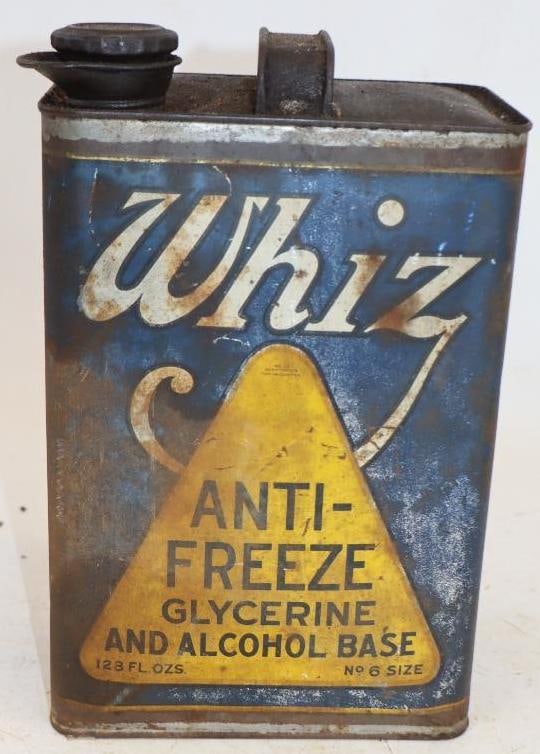 Whiz Anti Freeze One Gallon Metal Oil Can: 6" x 4" x 10"