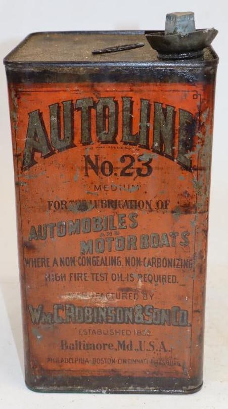 Autoline No. 23 Medium Square One Gallon Metal Oil Can: 5" x 5" x 10"