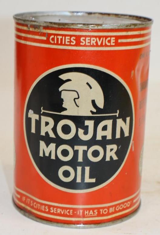 Cities Service Trojan One Quart Metal Oil Can (1 of 4)