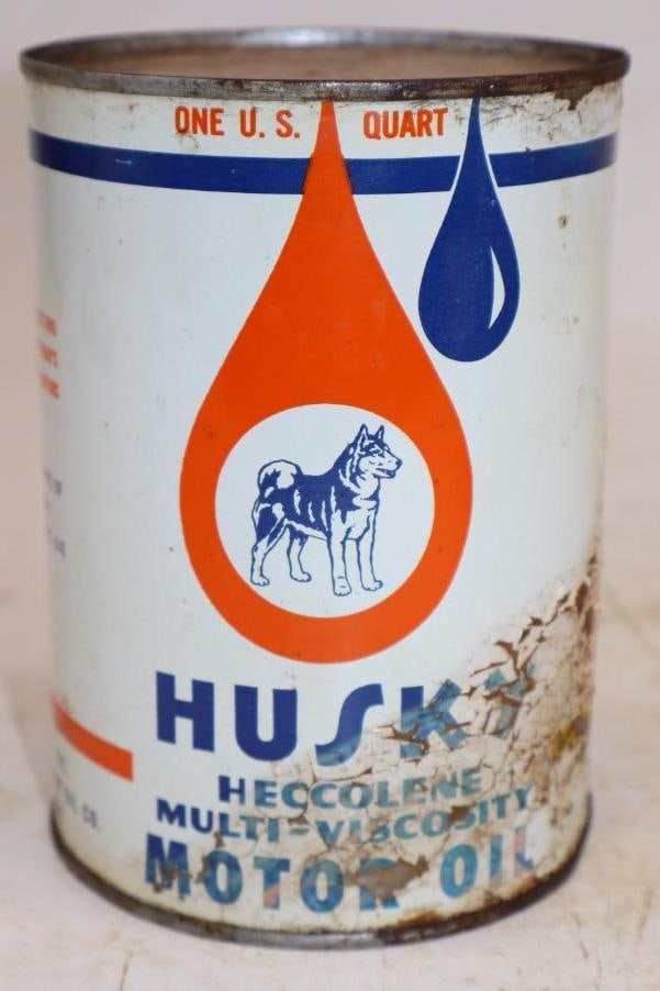 Husky Heccolene Multi Viscosity One Quart Metal Oil Can (1 of 4)
