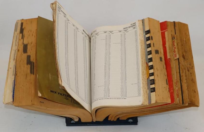 Atlas Tires & Batteries Accessories Advertising Product Catalog Holder & Books: 20" x 12" x 10"