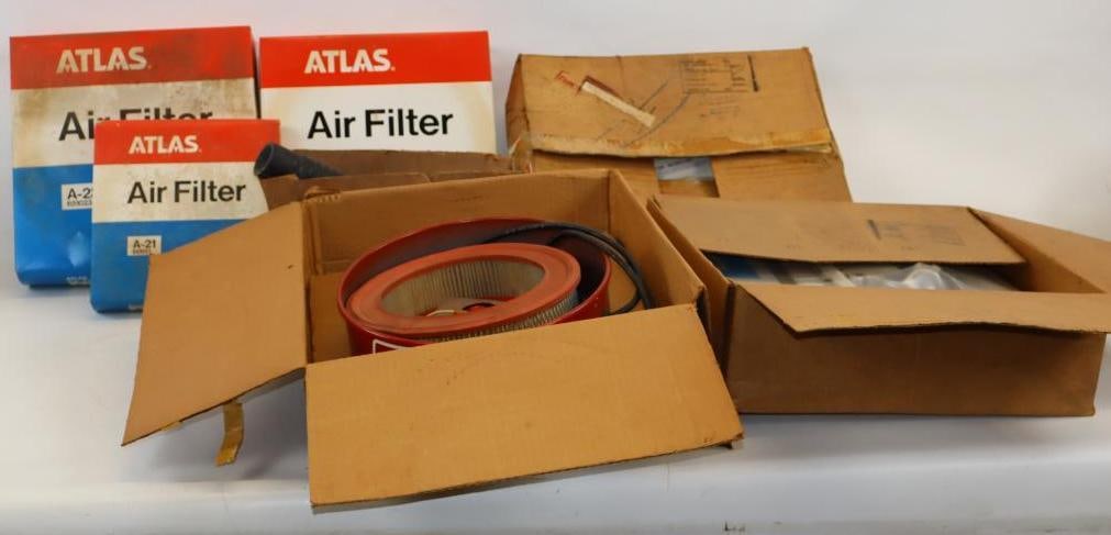 Group of 18 Atlas Air Filter, Tester, Transmission Filter, Radiator & Radiator Hoses in Original (1 of 7)