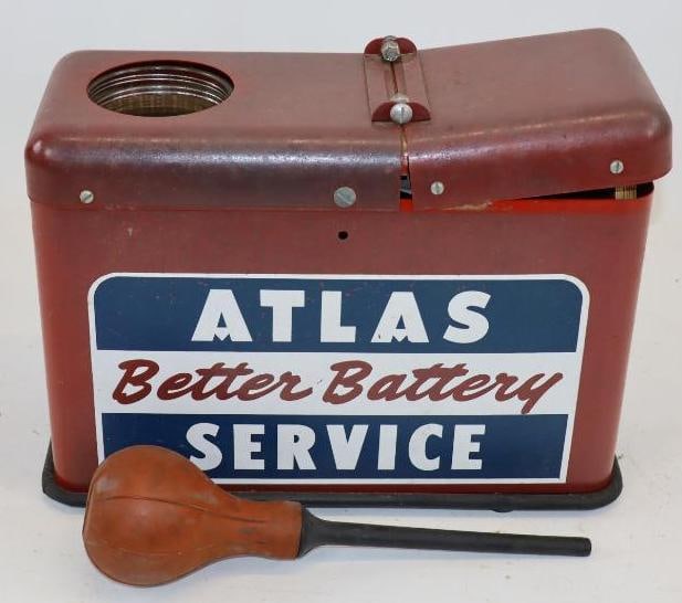 Atlas Better Battery Service Metal Parts Box: 12" x 5" x 9" has service cards on the inside