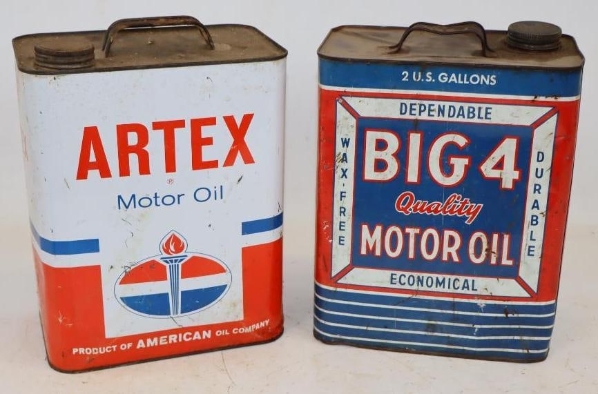 Group of 2 Big 4, and Artex Two Gallon Metal Oil Cans (1 of 4)