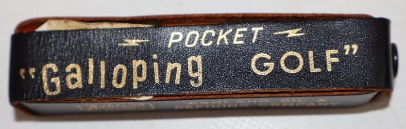 Ashland Oil Products Pocket Galloping Golf Dice Game in Original Leather Pouch: 4" x 1" x 1"