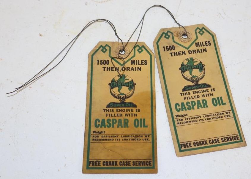 Caspar Oil Free Crank Case Service Refill Tags: 2.5" x 5" each