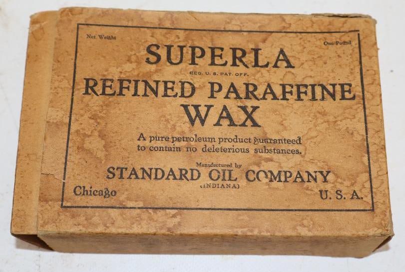 Standard Oil of Indiana Superla Refined Paraffine Wax in Original Box: 16 oz